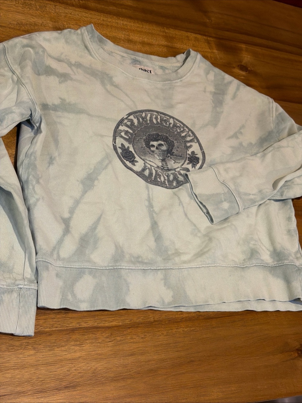 Pact x Grateful Dead Organic Cotton Cropped Sweatshirt Tie Dye Bertha Size Small